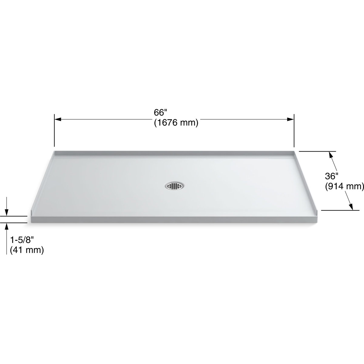 Kohler Ballast 66" x 36" Shower Base with Center Drain Wayfair